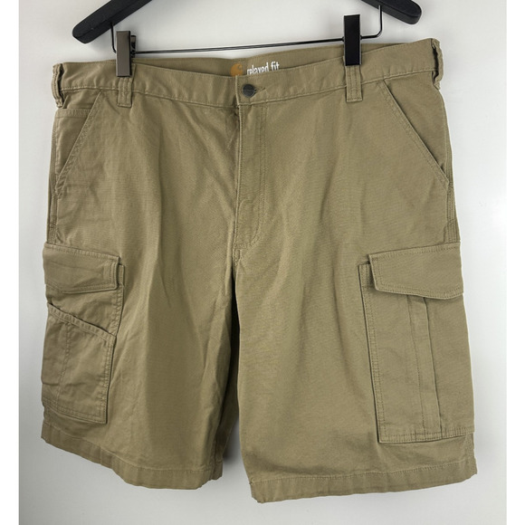 NWT Carhartt Rugged Flex Relaxed Canvas Cargo Work Short Khaki 103542-253 42 - Picture 13 of 13